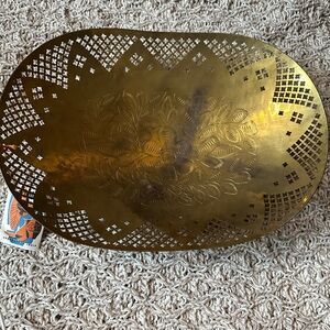 Sarnabrass Gold Oval Tray